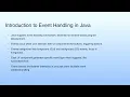 Introduction to Event Handling in Java Lecture 42 AWT Programming--III