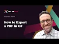 How to Export a PDF in C IronPDF