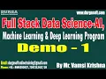 Full Stack Data Science tutorials Demo - 1 by Mr Vamsi Krishna on on 20-09-2023 6 30AM IST