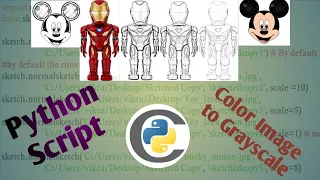 Converting a color Image to Grayscale Black White Image using Python Script Sketchify