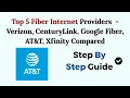 Top 5 Fiber Internet Providers In 2026 - Verizon CenturyLink Google Fiber AT T Xfinity Compared