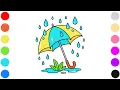 Rainy Day Puddle Fun Kids Coloring Page