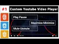 Youtube Player Play Pause Function HTML CSS And Javascript
