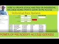 How to Update individual records FEES and Stock Updates Examples in Microsoft Access