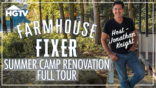 Jonathan Knight s Summer Camp Reno Tour Farmhouse Fixer HGTV