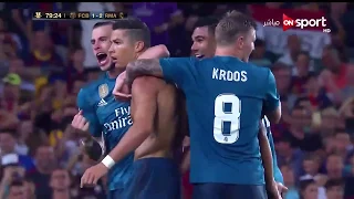 ملخص واهداف ريال مدريد وبرشلونه 3 1 كلاسيكو الأرض بتعليق فهد العتيبي كأس السوبر الاسباني 2018 HD 