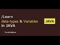 Java-T2 Learn data-types and variables in Java