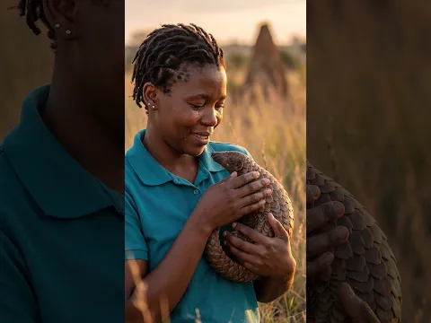 AI Story: Rescued Pangolin Stays Curled in a Ball Until He Trusts Her