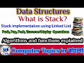 Stack using linked list push pop peek operations