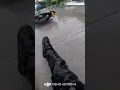 Motorcycle Crash on Wet Road Slipped and Fell in Rain