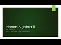 Honors Algebra II Lesson 10-1 Sequences as Functions