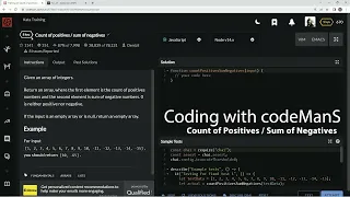 Codewars 8 kyu Count of Positives Sum of Negatives Javascript