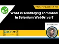 What is sendKeys command in Selenium WebDriver Selenium Interview Question