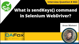 What is sendKeys command in Selenium WebDriver Selenium Interview Question