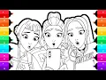 Coloring Rumi Mira Zoey Huntrix K-Pop Demon Hunters Coloring Pages