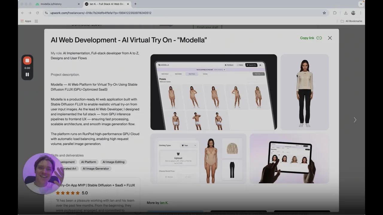 Modella – AI virtual try-on platform demo video