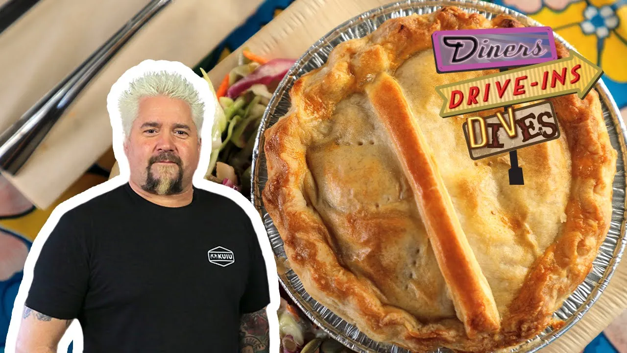 Guy and Hunter Fieri Eat New Zealand Mince & Cheese Pie   Diners, Drive-Ins and Dives   Food Network