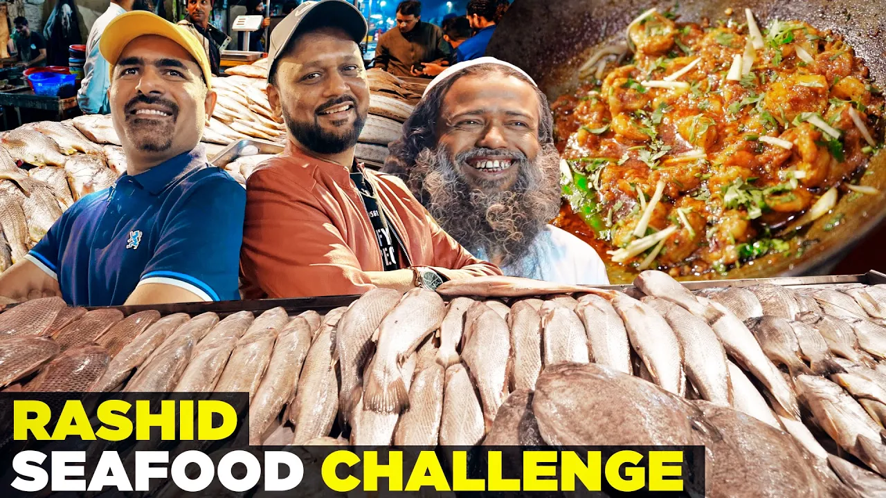 Prawn Karhai Challenge at Rashid Seafood ft. FOOD FUSION   Amazing Pakistani Street Food