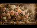 Luxury Floral Wall Art for Elegant Living Rooms Vintage Rose Oil Painting 4K Frame TV Art