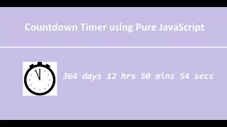 Countdown Timer using Pure JavaScript