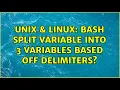 Unix Linux Bash Split Variable into 3 Variables based off Delimiters 2 Solutions