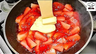 Prendi LE FRAGOLE e 1 uovo, Fai questo famoso dolce in padella in 1 MINUTO incredibilmente buono