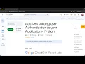 App Dev Adding User Authentication to your Application - Python GSP186