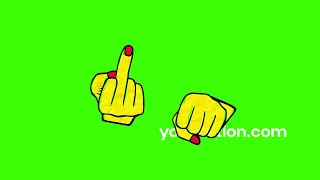 Cartoon Middle Finger Hand Gesture FX Green Screen Animation
