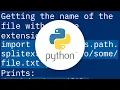 How do I get the filename without the extension from a path in Python