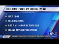 Old Time Pottery hosting hiring event