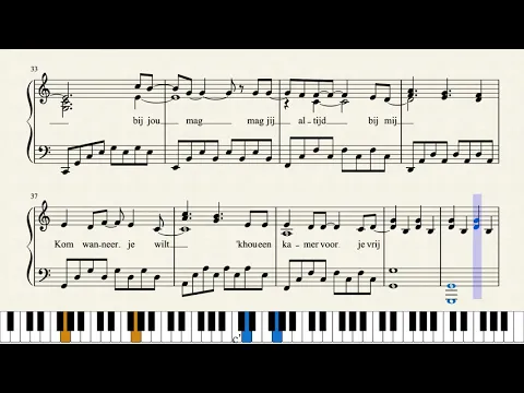 Download MP3 MAG IK DAN BIJ JOU - CLAUDIA DE BREIJ - Piano tutorial (met lyrics) FREE SHEETS