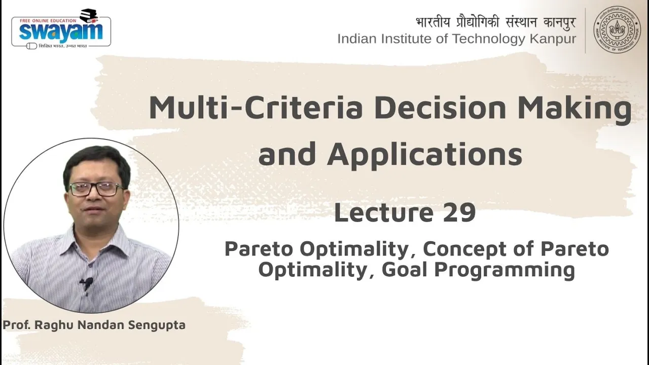Lecture 29 - Coverage (Pareto Optimality, Goal Programming)