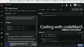 Archived Codewars 7 kyu Highest and Lowest JavaScript