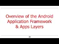 Overview of Android Part 3 Application Framework and Apps Layers
