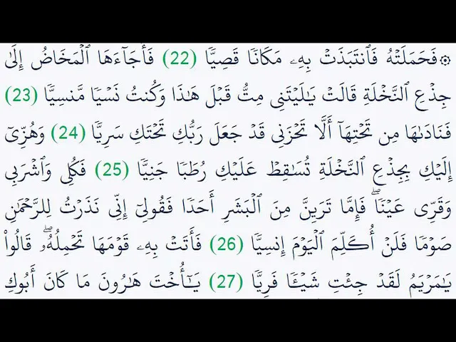 واذكر في الكتاب مريم إذ انتبذت من أهلها مكانا شرقيا