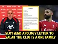 ✅Arne Slot Sends Apology Letter to Mohamed Salah After Public Comments and Benching Controversy🔥