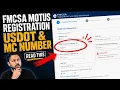 FMCSA Motus Registration - USDOT and MC Number Application