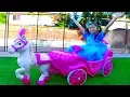 Wendy Pretend Play w Princess Ride On Horse Carriage Dress Up Kids Toy