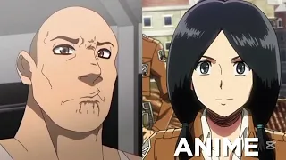 Anime vs Reddit the rock reaction meme part Aot Edition