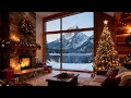 Winter Cabin Serenity ❄️✨ Chill Fireplace Jazz \u0026 Gentle Snow Ambience for Deep Focus