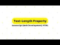 JavaScript Text-Length Property Web Development KC