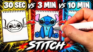 Drawing STITCH in 30 Seconds vs 3 Minutes vs 10 Minutes!
