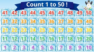 Count 1 to 50 with a Penguin! Video for Kids 【すうじ1〜50】氷の数をかぞえてみよう！英語知育アニメ