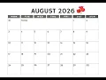 2026 FREE Printable Monthly Calendar Monday starting week