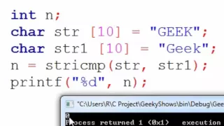 95 stricmp strncmp strcmpi function in C Programming Hindi