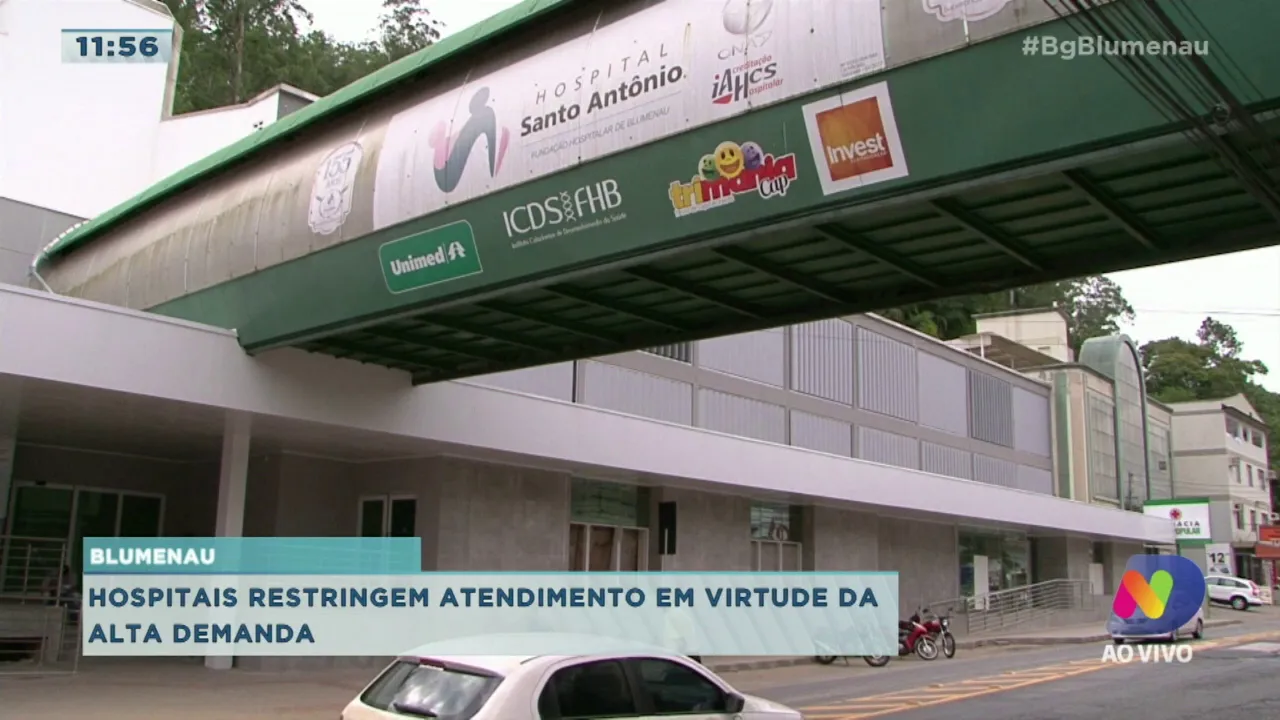 Hospitais de Blumenau restringem atendimentos devido a grande demanda