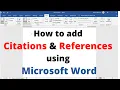 How to add Citations and References using Microsoft Word Adding Citation and References by MS word