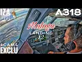 NEW ANGLE A318 AGP Malaga LANDING 12 4 Cockpit Camera Angles 4K ATC Crew Comm