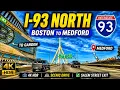 I-93 North Boston to Salem Street Medford MA 4K R Highway Drive