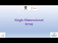 27 Single Dimensional Array